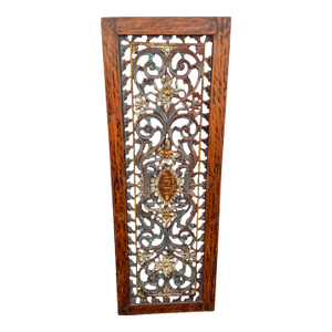 Antique Pierced Carved Wall Hanging Plaque