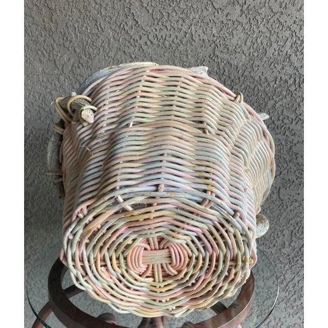Circa 1990 Handwoven Adirondack-Style Rustic Willow Basket For Sale - Image 10 of 13