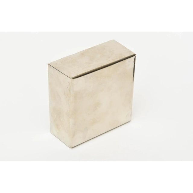 Vintage Sarreid Nickel Silver Over Brass Paper Clip Small Box Restored For Sale - Image 10 of 11