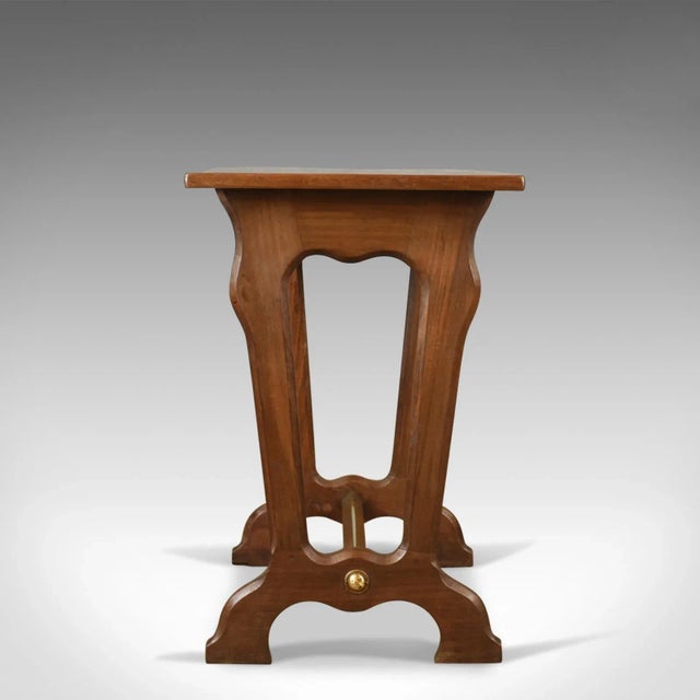 Traditional 1910s Edwardian Teak Brass Ship's Table For Sale - Image 3 of 7