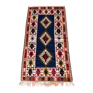 1990s Kilim Turkish Area Rug- 3′5″ × 6′9″ For Sale