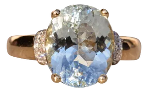 The 102nd Avenue: Aquamarine and Natural Diamond Ring in Yellow Gold