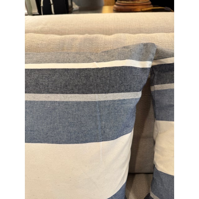 2020s Thom Filicia Home for Eastern Accents Wainscot Denim Throw Pillows, Pair For Sale - Image 5 of 12