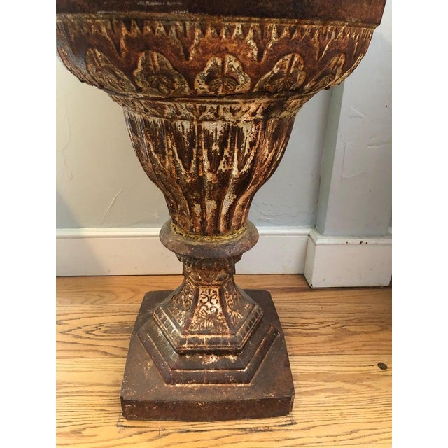 Metal Late 19th Century Iron Garden Urn Attributed to J. W. Fiske For Sale - Image 7 of 12