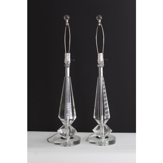 Pair of Mid 20th Century Waterford Crystal Influence Lamps For Sale - Image 9 of 12