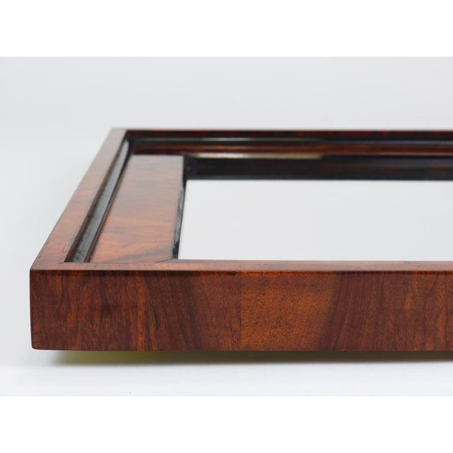 Antique Biedermeier Square Walnut Wall Mirror, Vienna, 1850s For Sale - Image 6 of 18
