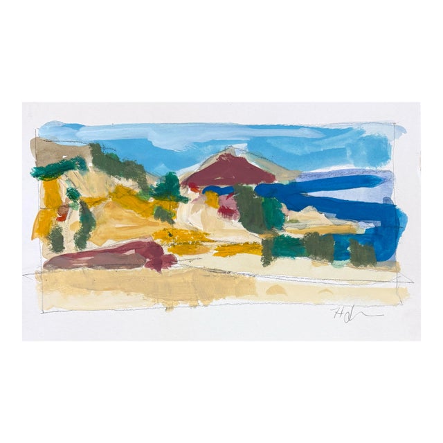 Mountain View I, Acrylic on Paper, 9 X 5.5 Inches For Sale