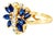 Late 20th Century 14K Yellow Gold Diamond Sapphire Butterfly Ring, Size 6.5 For Sale