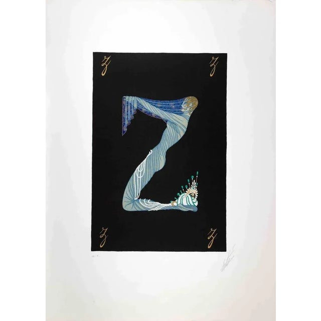 Erté, Letter Z, 1970s, Lithograph For Sale - Image 4 of 4
