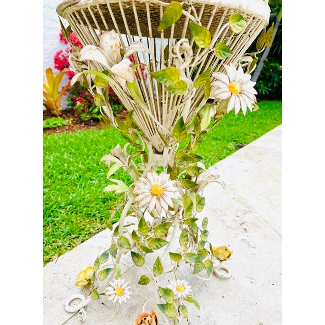 Metal Vintage Italian Large Tole Birdcage For Sale - Image 7 of 8