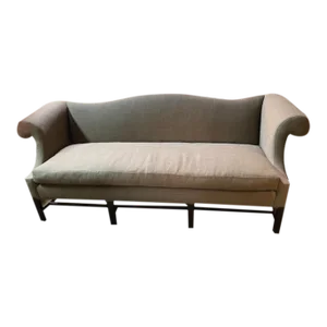 Vintage Chippendale Style Camelback Couch