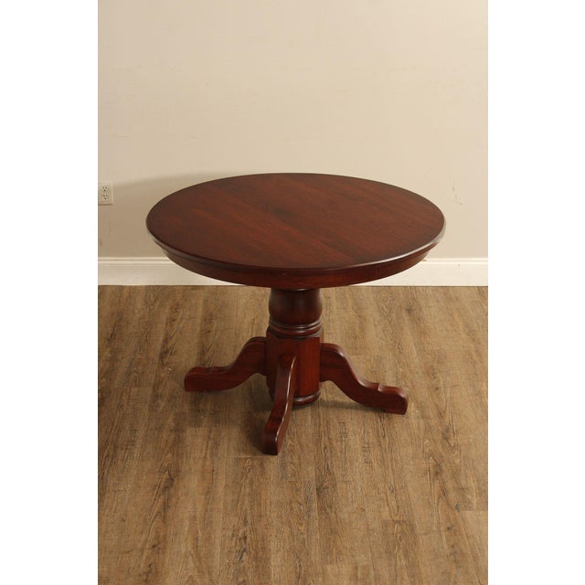Traditional Late 20th Century Hunt Country Furniture Round Top Cherry Dining Table For Sale - Image 3 of 18