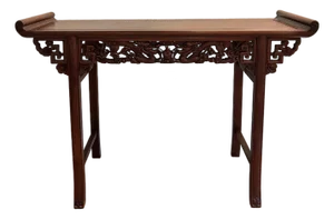 Vintage Mid 20th Century Chinoiserie Qing Reproduction Rosewood Altar Table or Console Table