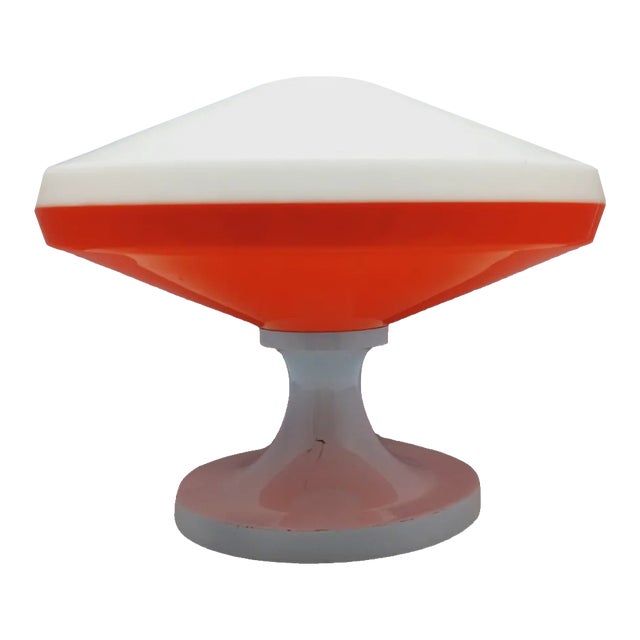 Vintage Space Age Desk Lamp in Red & White, 1960s For Sale