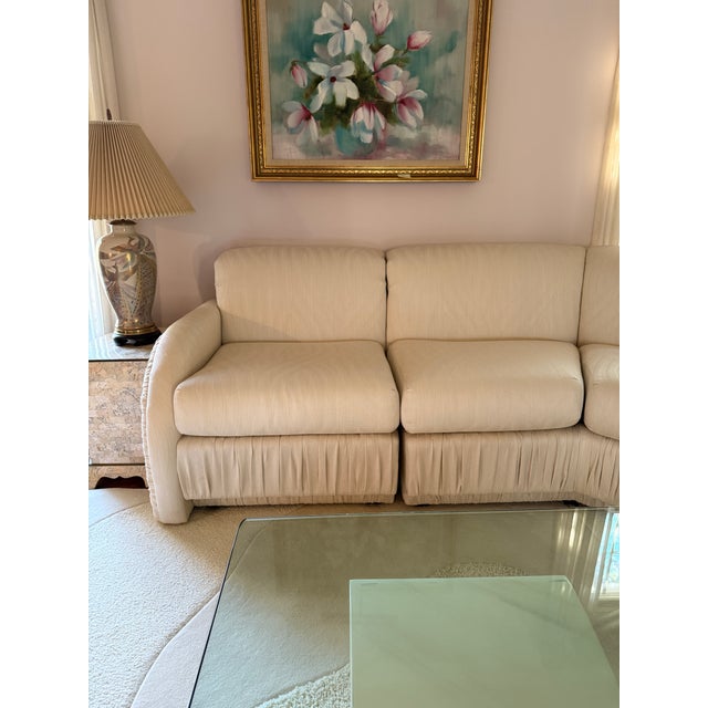 Vintage Postmodern Fully Upholstered Sculptural Sectional For Sale - Image 4 of 11