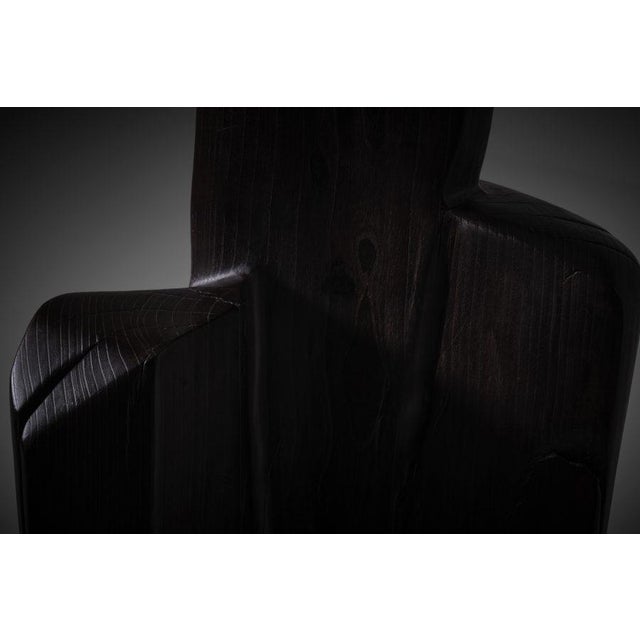 Large Abstract Dark Stained Wooden Sculpture, 1970s For Sale - Image 6 of 11