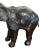 Black Mid 20th Century Leather Elephant Statue Safari Figure W/ Bone Tusks For Sale - Image 8 of 9