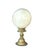 Large Natural Opaque Rock Crystal Sphere on Brass Stand. Heavy ball weighs approximately 22 pounds and is 24"...