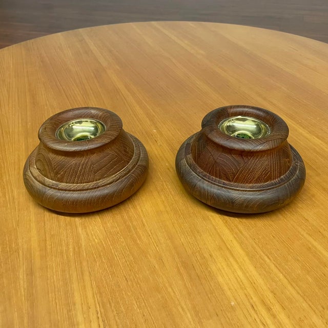 Jens Quistgaard for Dansk Staved Teak Candleholders - A Pair For Sale In Seattle - Image 6 of 10