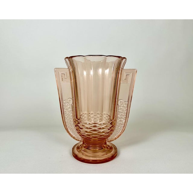 Art Deco Pink Glass Vase by Val Saint Lambert, Belgium, 1930s For Sale - Image 6 of 6