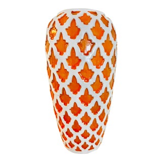 Mid Century Modern Inspired Contemporary Moroccan Style Ceramic Vase For Sale