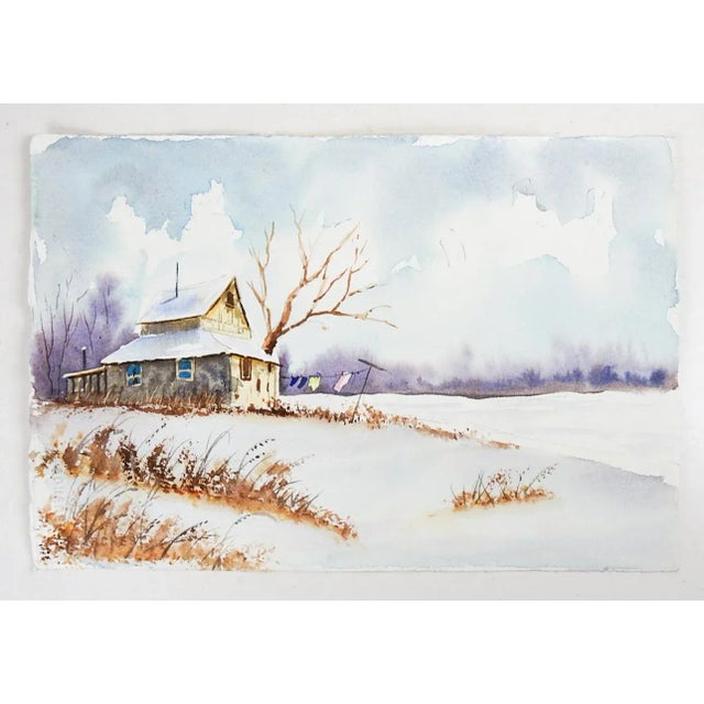 Contemporary Leafy Botanical Watercolor Painting For Sale - Image 4 of 4