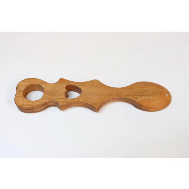 Vintage Rustic Welsh Hand-Carved Wooden Love Spoon For Sale - Image 4 of 11