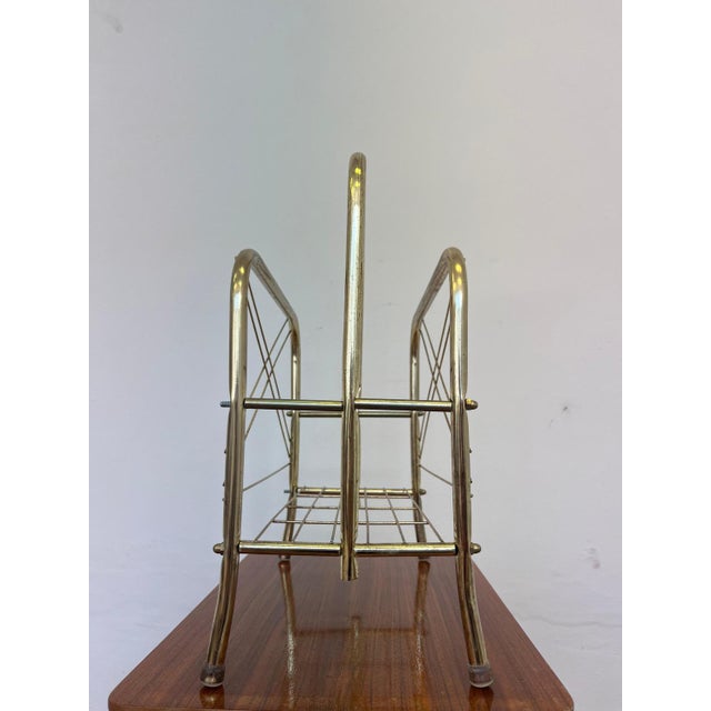 Wood Gold-Coloured Metal Magazines, 1960s For Sale - Image 7 of 8