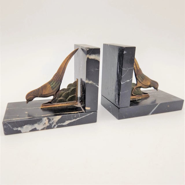Art Nouveau Bookends with Marble Bases, 1910s, Set of 2, in Very Good conditions. Designed 1890 to 1919