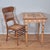 Antique Rustic Hand Painted Mustard Yellow Black & White Tall Side End Table Work Table Small Desk W/ Turned Legs For Sale - Image 9 of 11