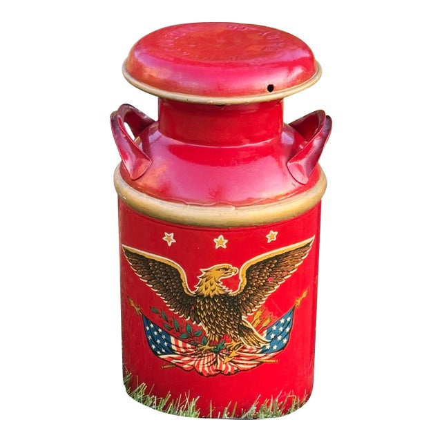 Vintage Steel 10 Gallon Milk Can: Kennedy Dairy For Sale