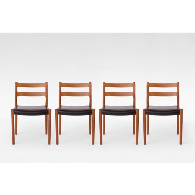 Mid-Century Modern Model 84 Dining Chairs by Niels Otto Møller for J.L. Møller Mobelfabrik, Denmark, 1960s, Set of 4 For Sale - Image 3 of 9