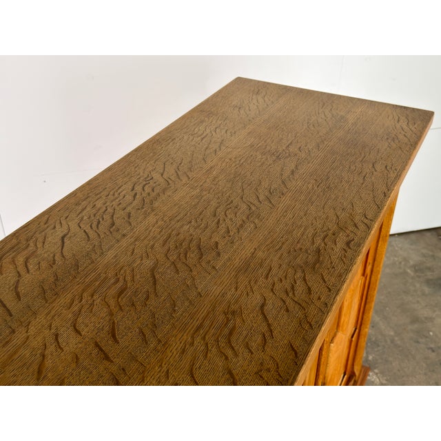 Wood Scandinavian Modern Oak Two-Door Cabinet by Henning Kjærnulf, 1960s For Sale - Image 7 of 13