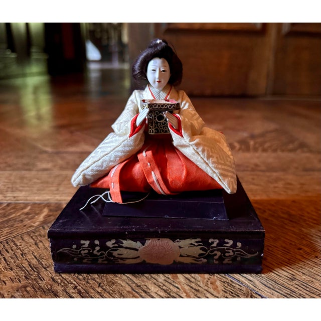 Textile Japanese Antique Set of 3 Ladies in Waiting Original Handsewn and Handcrafted Dolls For Sale - Image 7 of 9