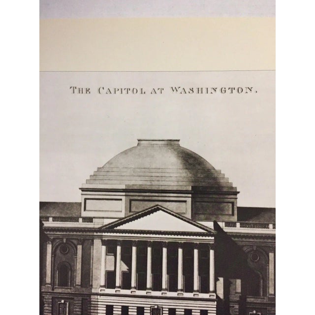 This vintage poster portrays the remarkable architectural facade of the East Front of Capitol Washington, DC, as...