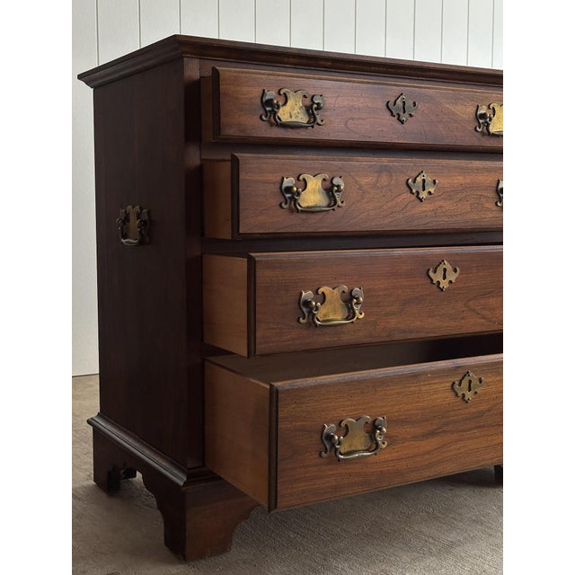 Late 20th Century Georgian Cherry Bachelor Chests, Pair For Sale - Image 9 of 18