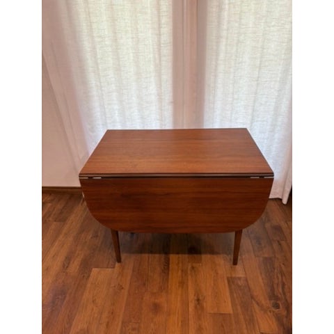 Wood 1960s Danish Modern Teak Drop-Leaf Dining Table For Sale - Image 7 of 7