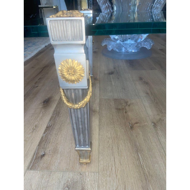 Late 20th Century P.E. Guerin Louis XVI Style Bronze Garland Coffee Table. u.s.a Late 20th Century For Sale - Image 5 of 14