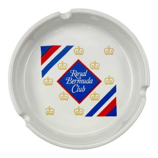 Vintage Royal Bermuda Yacht Club White Porcelain Ashtray For Sale