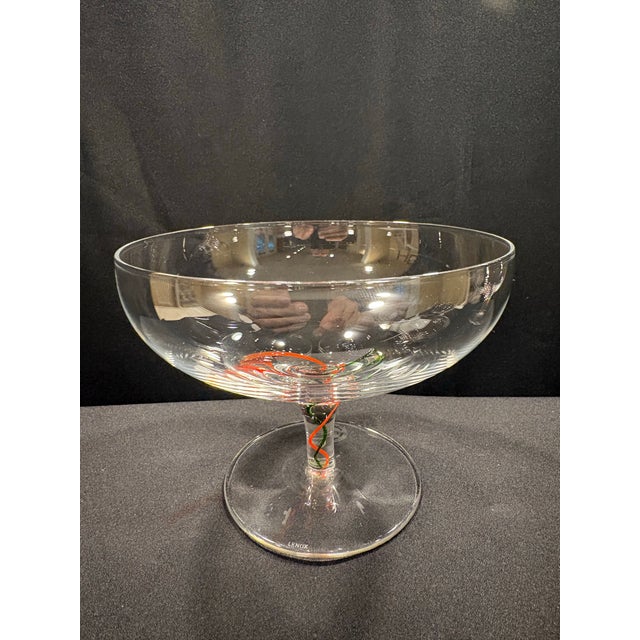 Contemporary Early Twentieth-First Century Lenox Holiday Ribbon Compote - Set of Six For Sale - Image 3 of 12