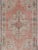 Measures:2'6 x 5. Layered floral medallion design in muted coral and taupe Oushak vintage rug from Turkey, Keivan Woven...