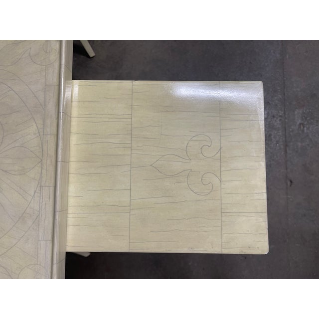Antique White Dennis & Leen Lambert Hexagonal Side Tables—A Pair For Sale - Image 8 of 12