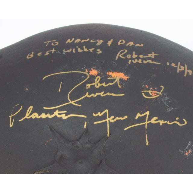 Black 1991 Hand-Painted Gourd Vase by Robert Rivera For Sale - Image 8 of 8