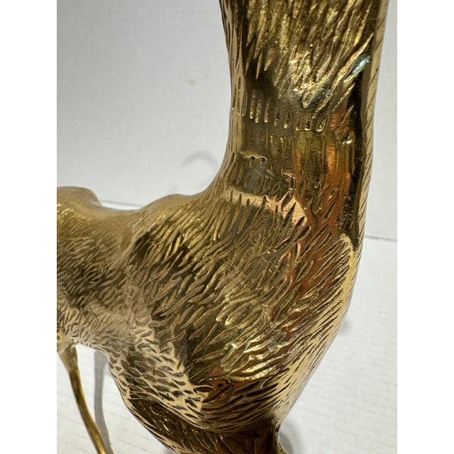 Brass Rare and Elegant Vintage Brass Stag With Textured Fur and No Spots For Sale - Image 8 of 8