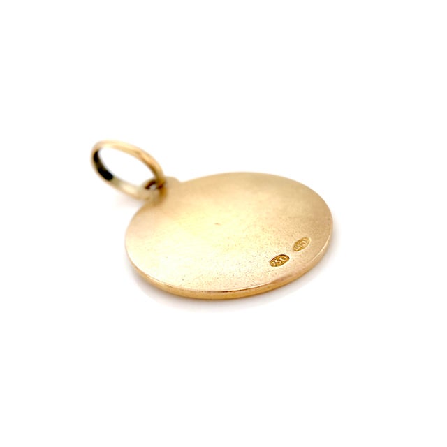 Vintage 1960s Italian 18k Virgin Mary Medallion, Religious Pendant For Sale - Image 10 of 12