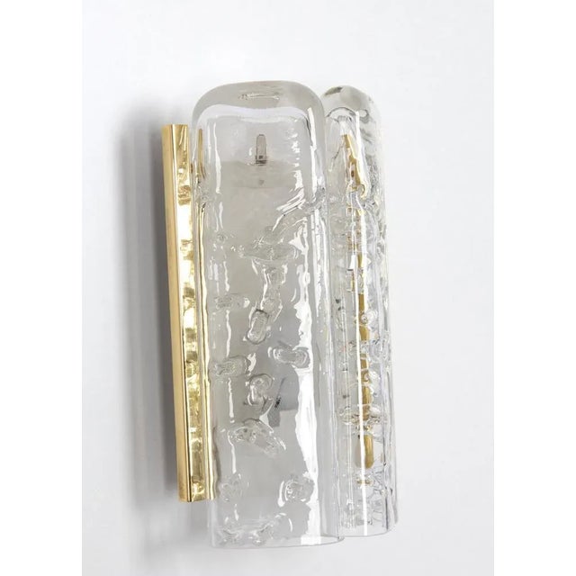 1960s Brass and Murano Glass Wall Sconces attributed to Doria, Germany, 1960s, Set of 2 For Sale - Image 5 of 7
