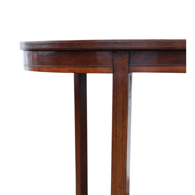 Wood Antique Oval Inlaid Satin Walnut Centre or Window Table, 1900s For Sale - Image 7 of 8