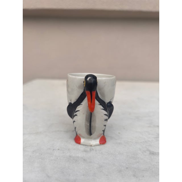 Ceramic German Porcelain Majolica Penguin Egg Cup, Circa 1920 For Sale - Image 7 of 11