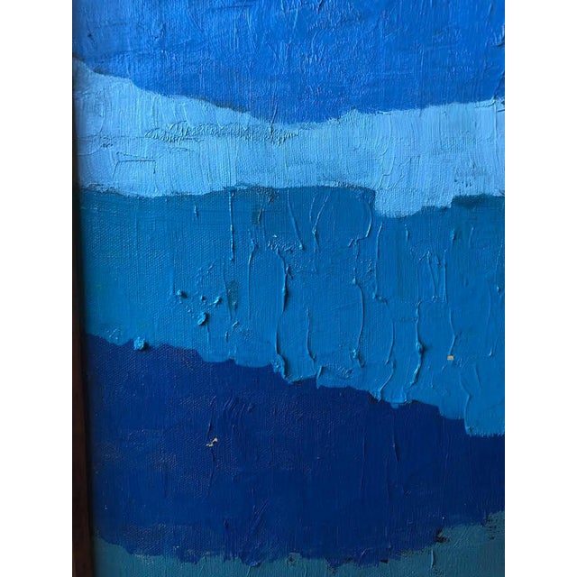 Abstract "Shades of Blue" Oil Painting on Canvas Chairish