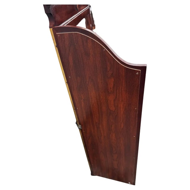 Brown Mid 20th Century Cochrane Furniture Federal Style Cherry Trifold Beveled Mirror For Sale - Image 8 of 9